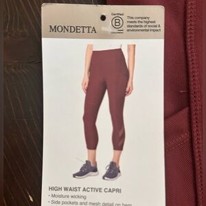 Mondetta Women's Moisture-Wicking Capri - Dark Red